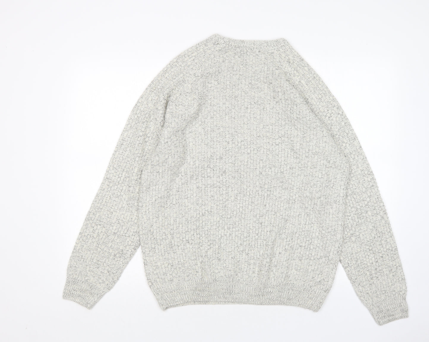 Cedar Wood State Womens Grey Round Neck  Acrylic Pullover Jumper Size M