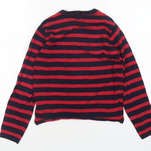 H&M Boys Multicoloured Round Neck Striped Cotton Pullover Jumper Size 9-10 Years