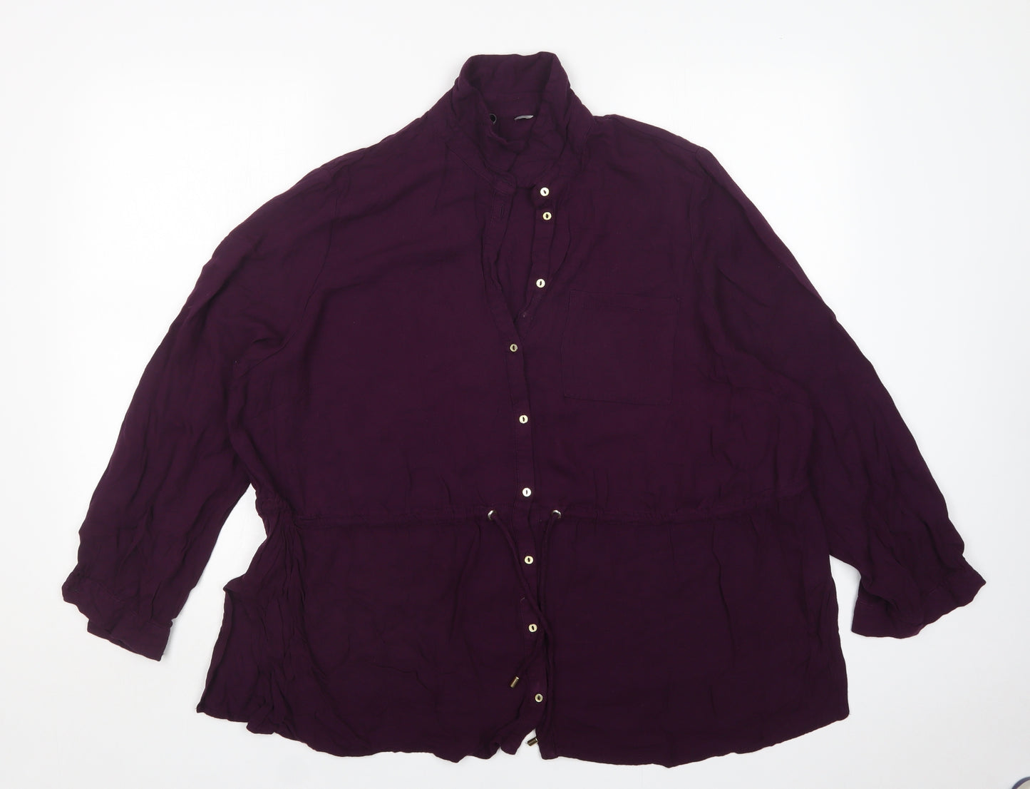 George Womens Purple  Viscose Basic Button-Up Size 22 Collared