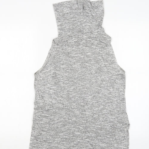 New Look Womens Grey Roll Neck  Viscose Vest Jumper Size 14