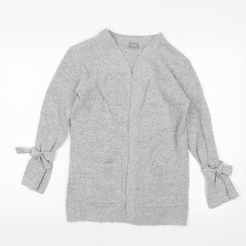 NEXT Girls Grey V-Neck  Acrylic Cardigan Jumper Size 10 Years