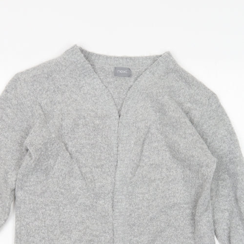 NEXT Girls Grey V-Neck  Acrylic Cardigan Jumper Size 10 Years