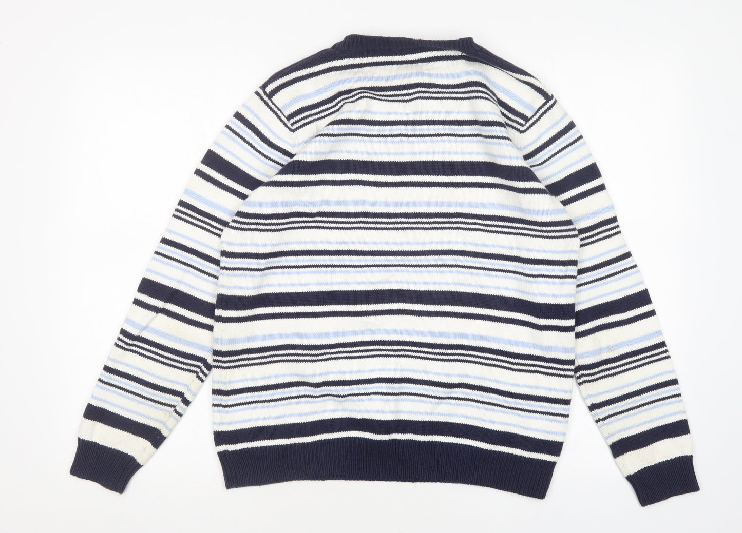 berketex Womens Multicoloured Round Neck Striped Cotton Pullover Jumper Size 10