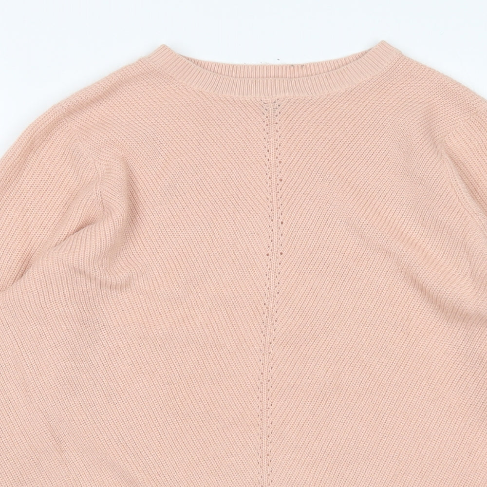 Dorothy Perkins Womens Pink Round Neck  Acrylic Pullover Jumper Size 12