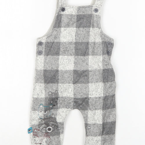 Nutmeg Boys Multicoloured Check Polyester Dungaree One-Piece Size 3-6 Months