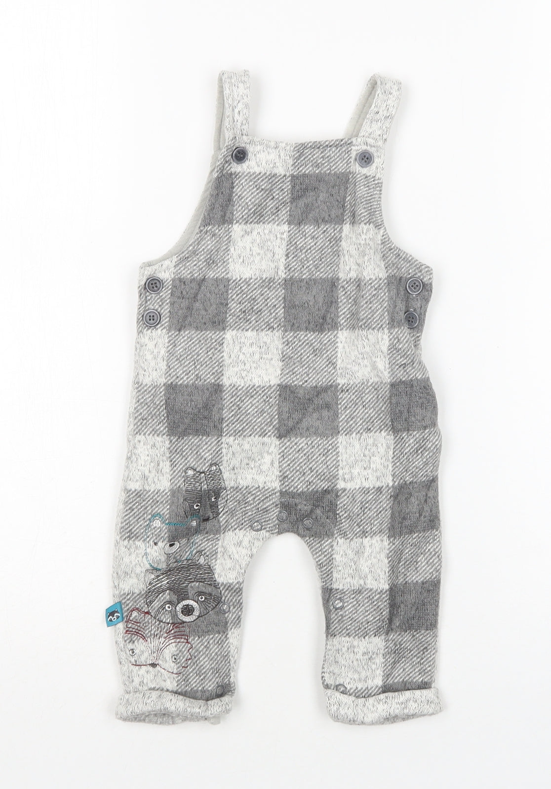 Nutmeg Boys Multicoloured Check Polyester Dungaree One-Piece Size 3-6 Months
