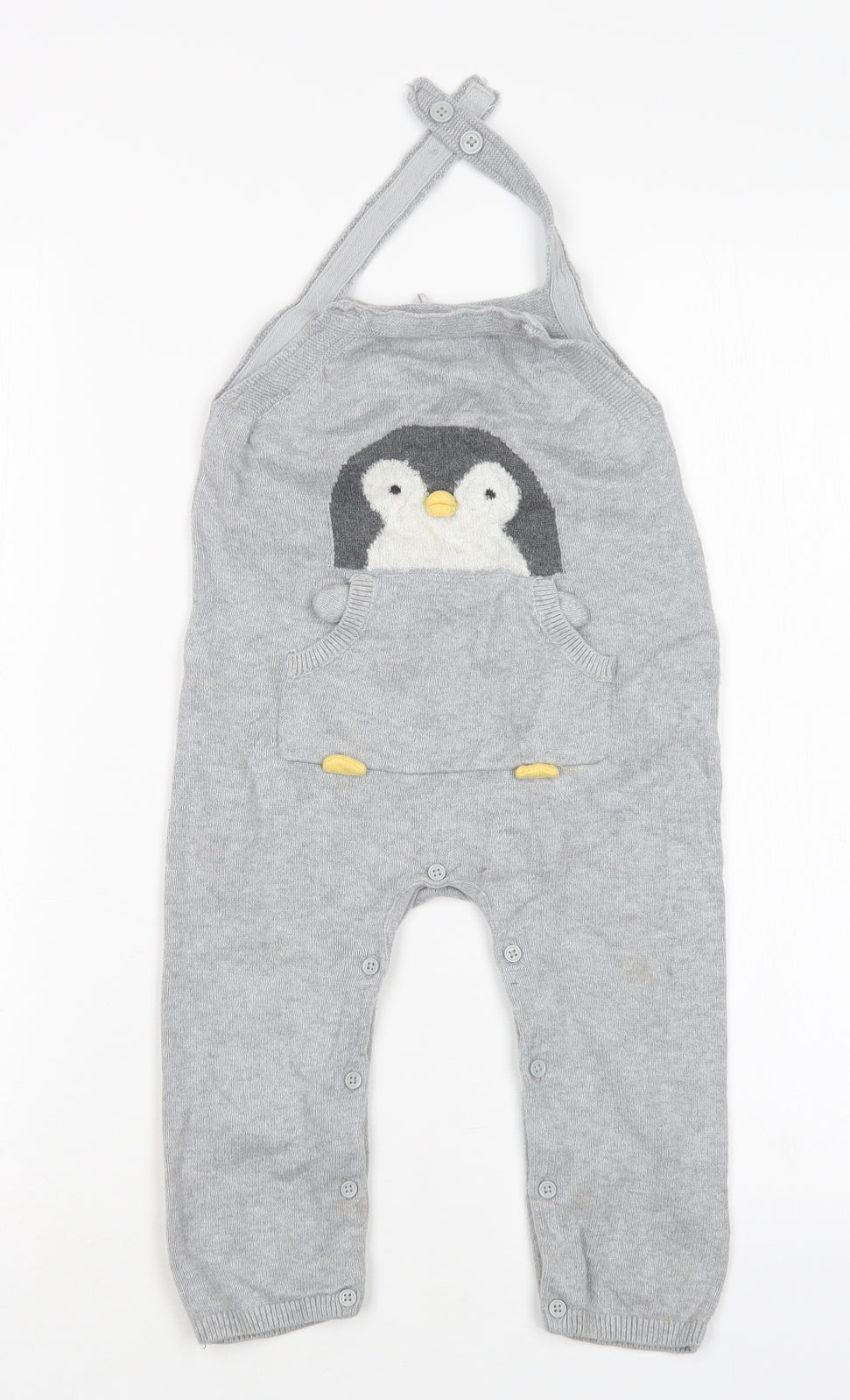 TU Boys Grey  Cotton Dungaree One-Piece Size 18-24 Months