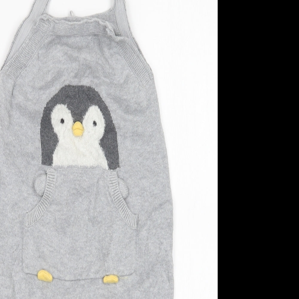 TU Boys Grey  Cotton Dungaree One-Piece Size 18-24 Months