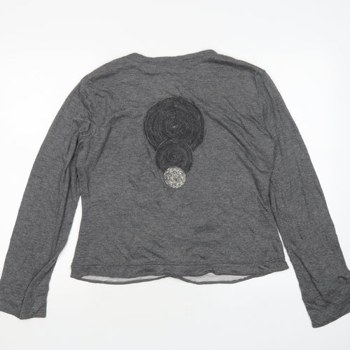 All Beutiful Womens Grey Round Neck  Polyester Pullover Jumper Size 16
