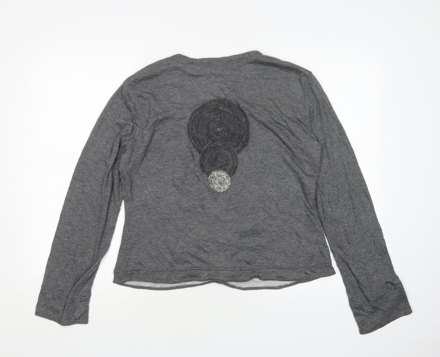 All Beutiful Womens Grey Round Neck  Polyester Pullover Jumper Size 16
