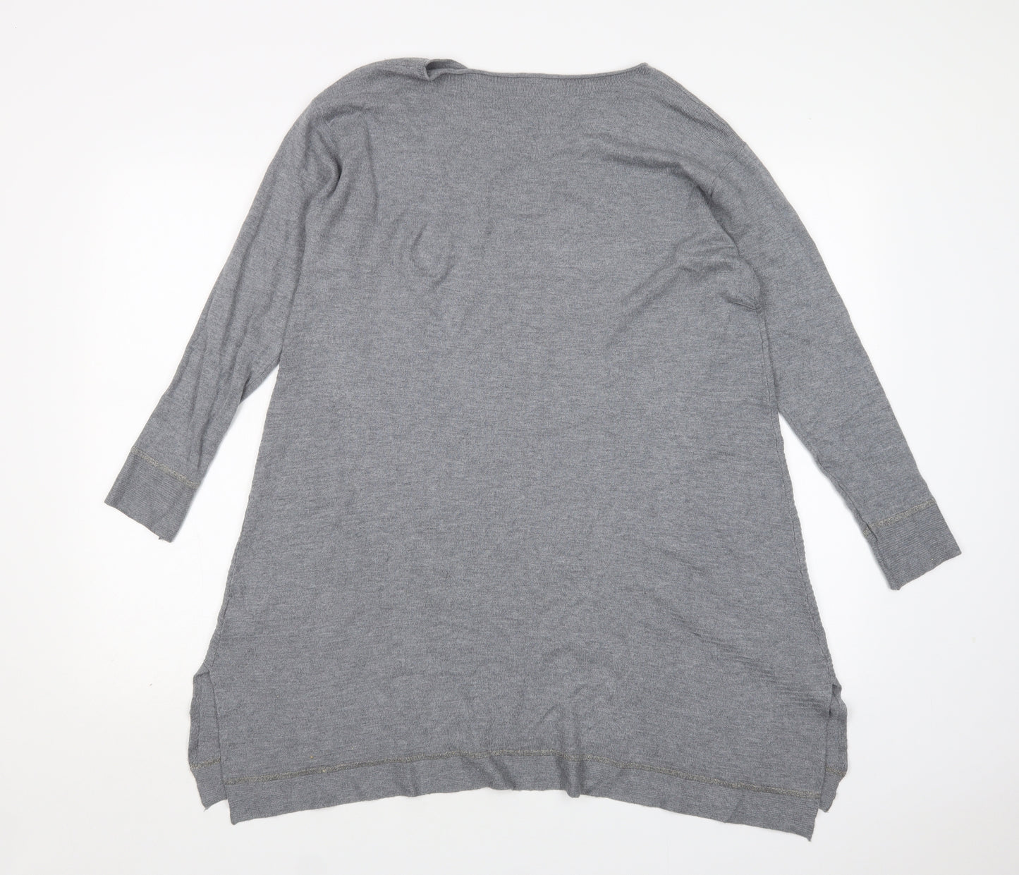 Evis Womens Grey  Viscose Jumper Dress  Size S  Round Neck