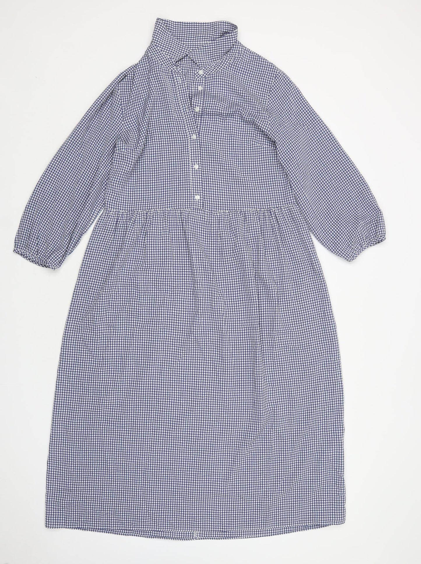 TU Womens Multicoloured Check Viscose A-Line  Size 12  Collared