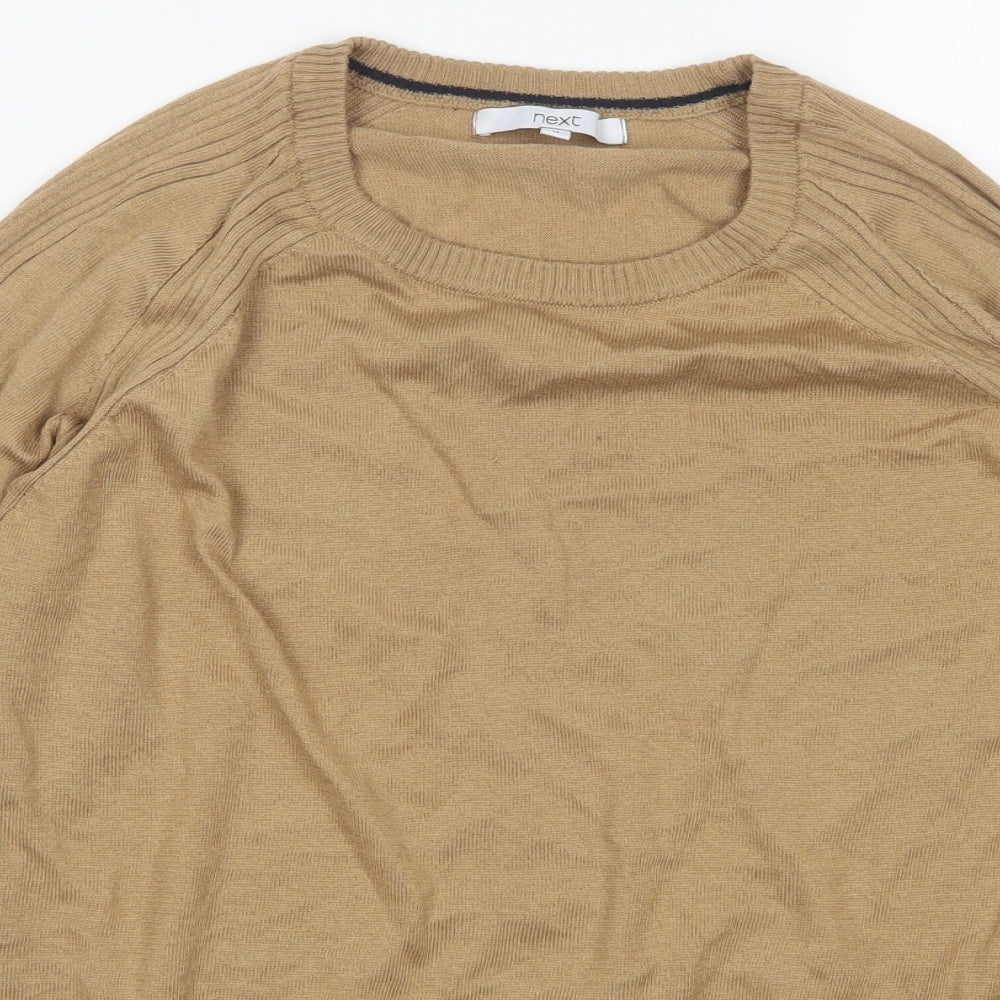 NEXT Womens Beige Round Neck  Polyester Pullover Jumper Size M