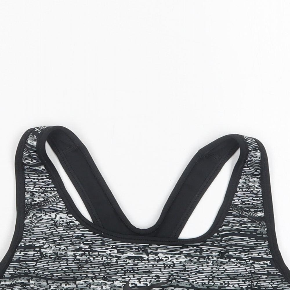 Nike Womens Grey  Polyester Cropped Tank Size L Round Neck