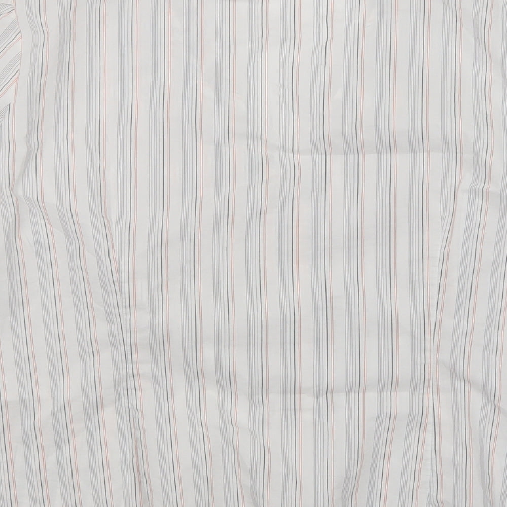 Planet Womens Multicoloured Striped Cotton Basic Button-Up Size 16 V-Neck