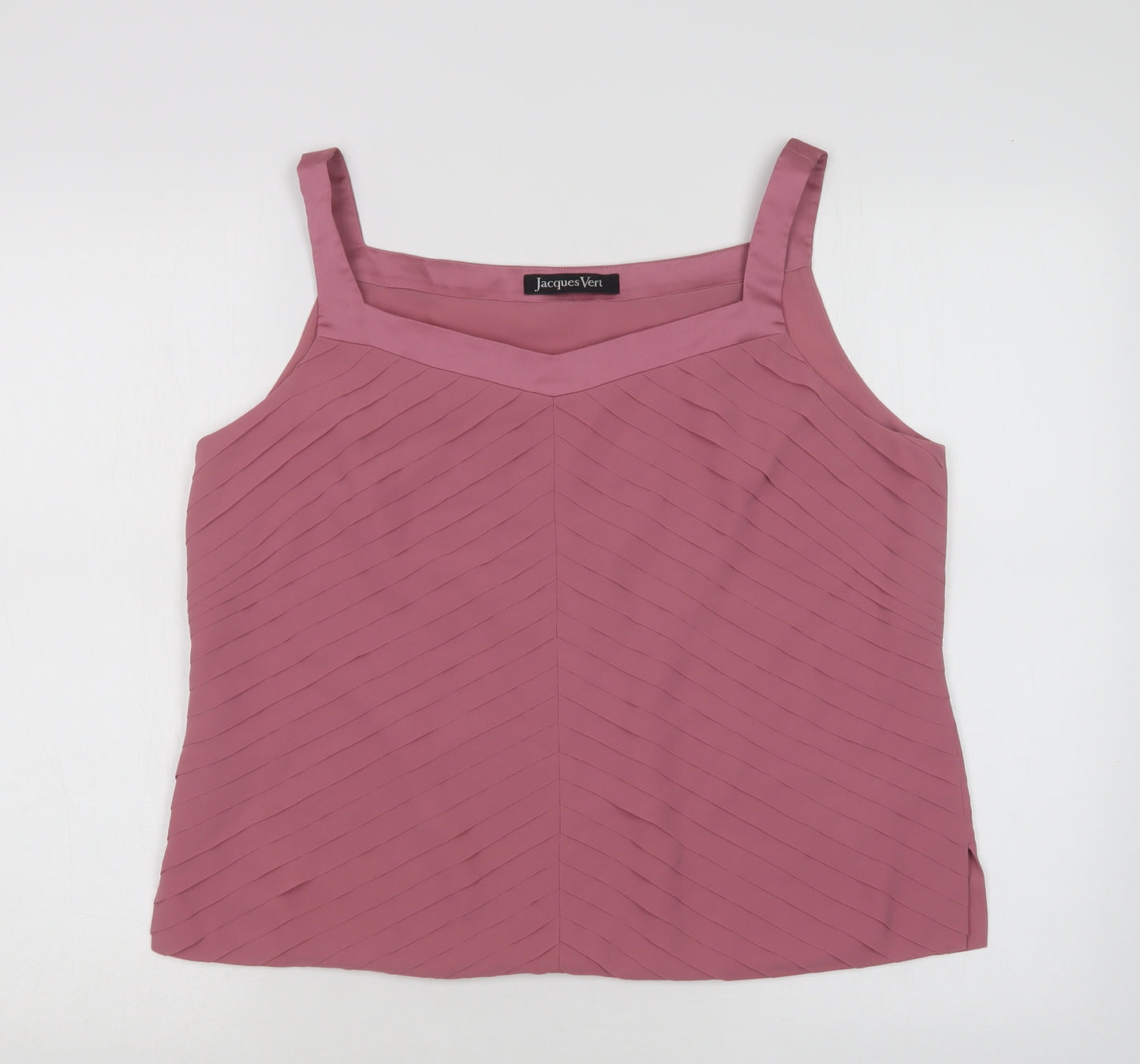 Jacques Vert Womens Pink  Polyester Basic Blouse Size 16 V-Neck