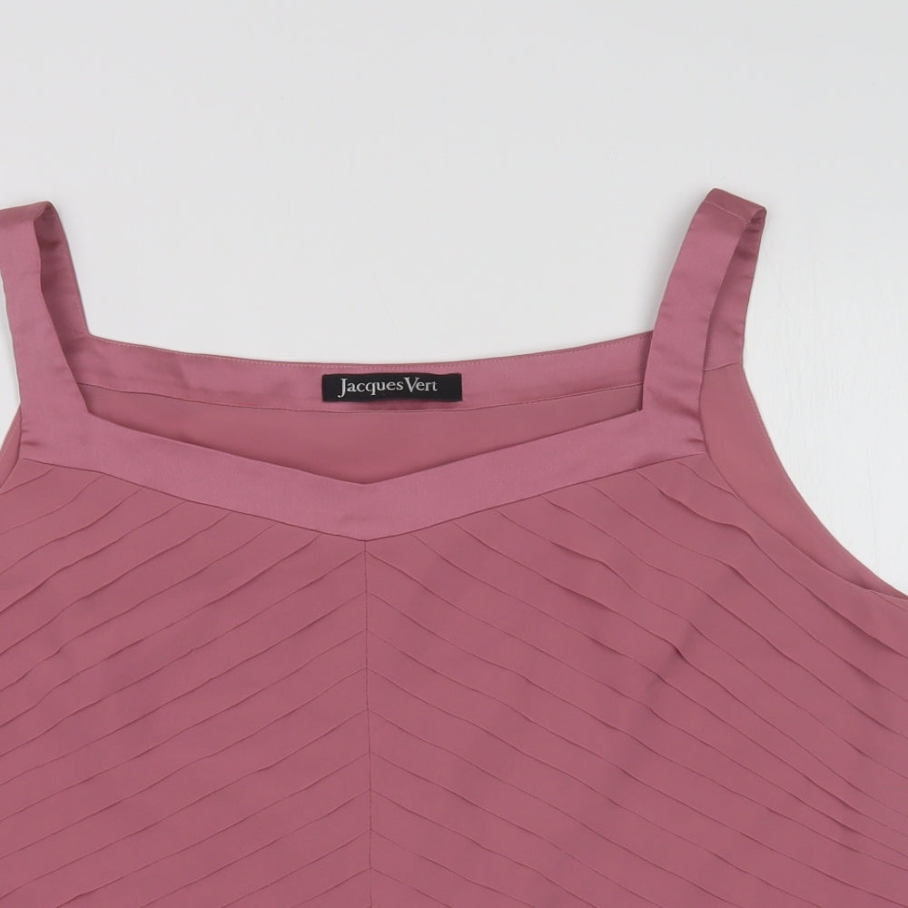 Jacques Vert Womens Pink  Polyester Basic Blouse Size 16 V-Neck