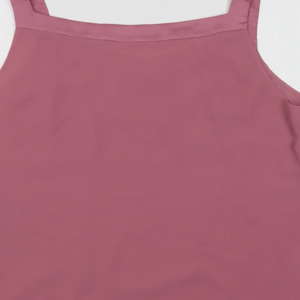 Jacques Vert Womens Pink  Polyester Basic Blouse Size 16 V-Neck