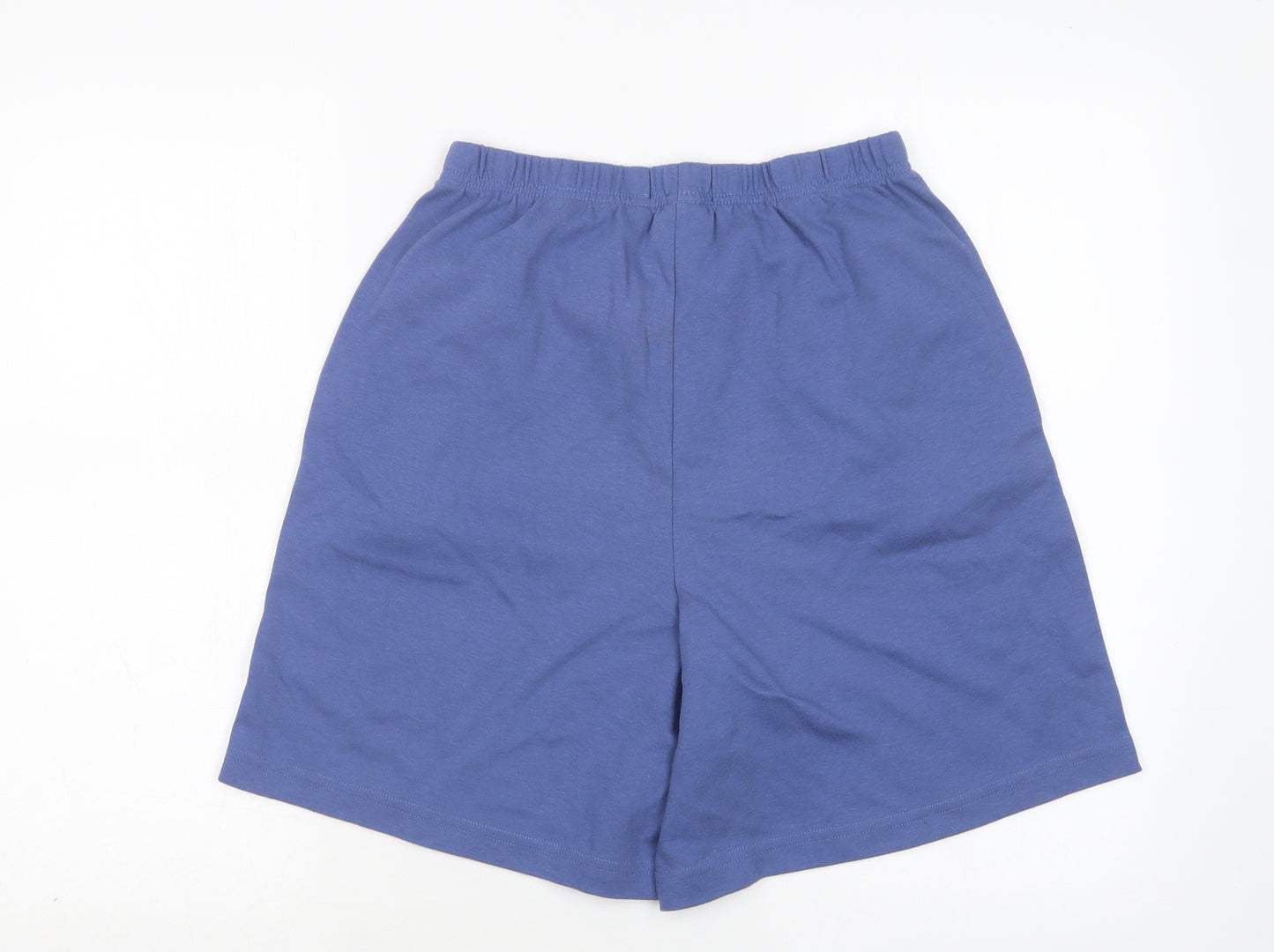 Lands End  Womens Blue  Cotton Sweat Shorts Size M L8 in Regular