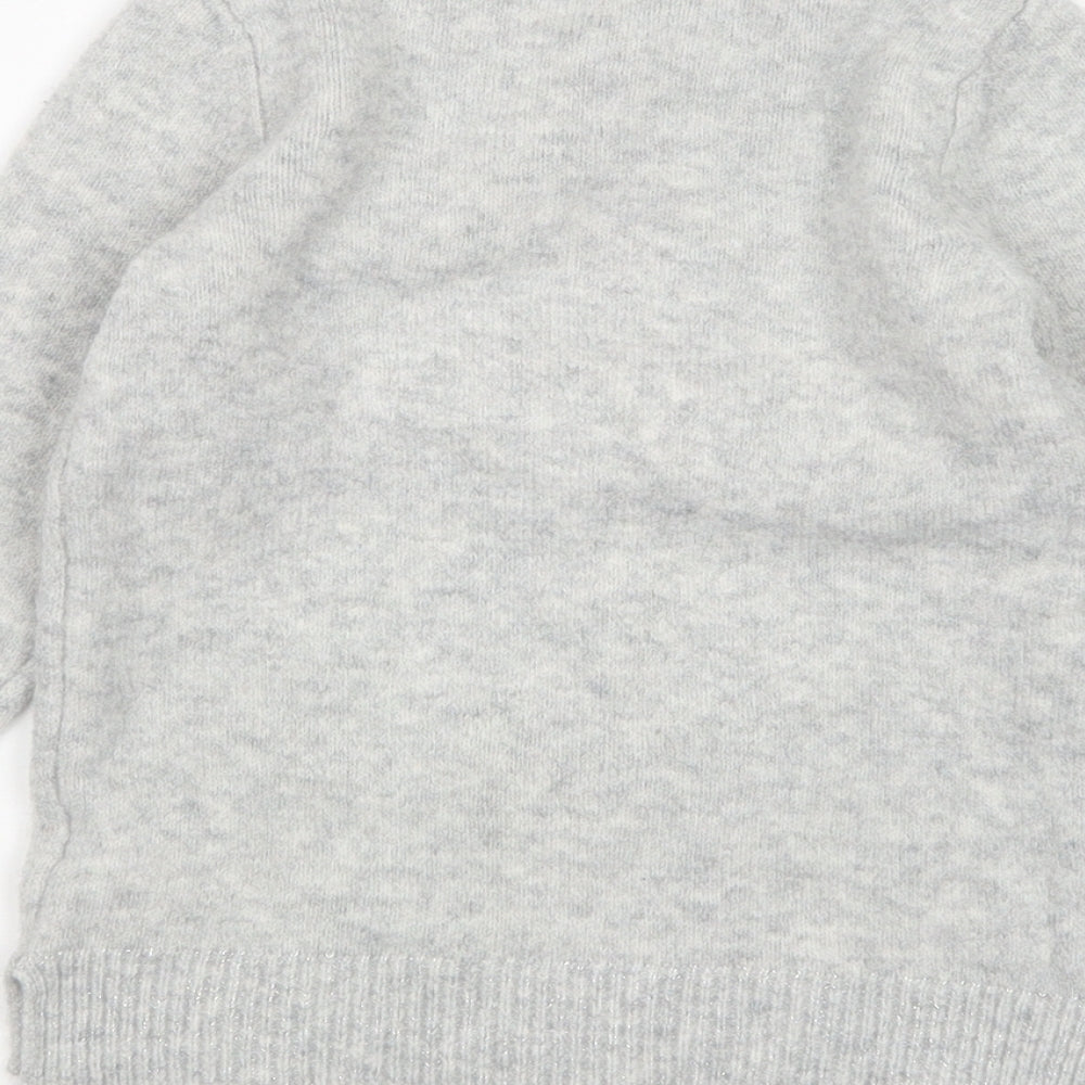 NEXT Girls Grey Round Neck  Acrylic Pullover Jumper Size 4 Years