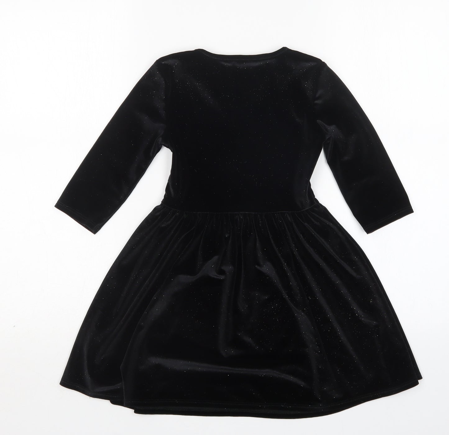 George Girls Black  Polyester Fit & Flare  Size 6-7 Years  Round Neck