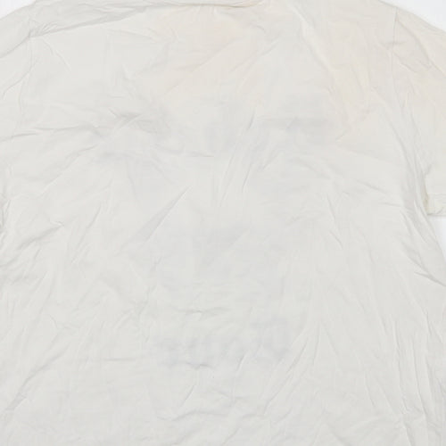 New Look Womens White  Cotton Basic T-Shirt Size 16 Round Neck
