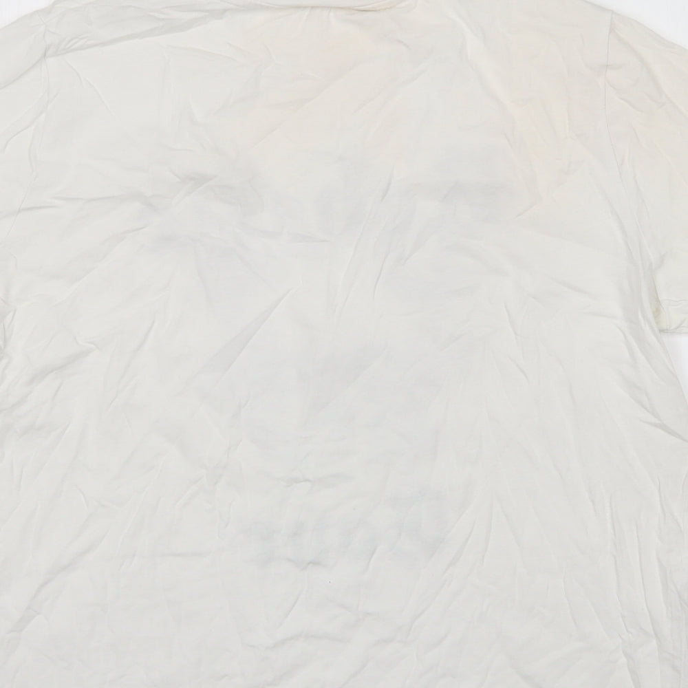 New Look Womens White  Cotton Basic T-Shirt Size 16 Round Neck