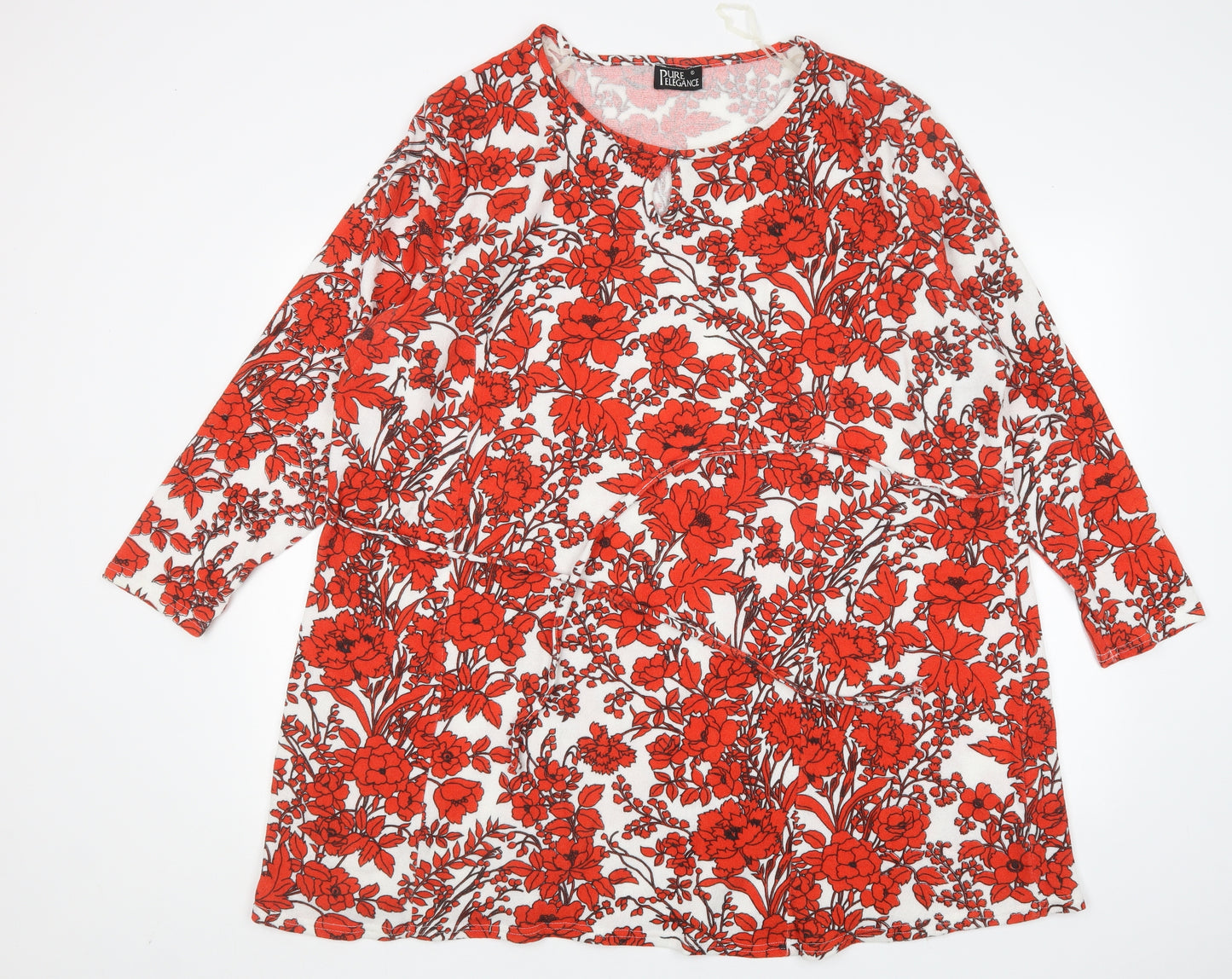 Pure Elegance  Womens Multicoloured Floral  Jumper Dress  Size 26  Round Neck