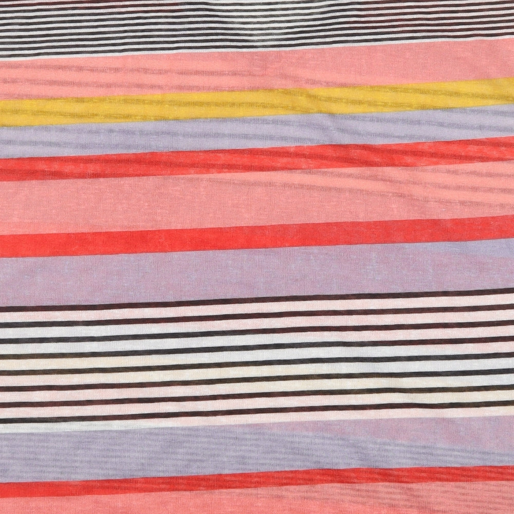 Preworn Womens Multicoloured V-Neck Striped Polyester Pullover Jumper Size 4XL