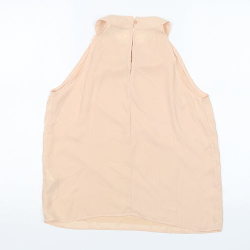 New Look Womens Beige  Polyester Basic Blouse Size 10 Round Neck