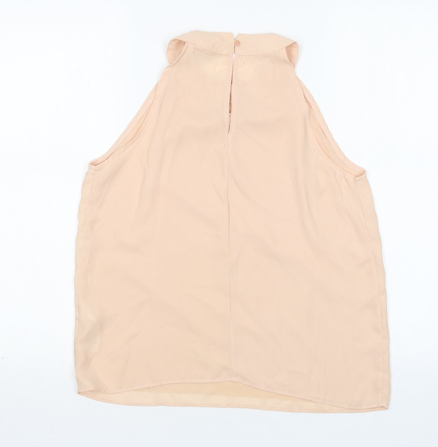 New Look Womens Beige  Polyester Basic Blouse Size 10 Round Neck