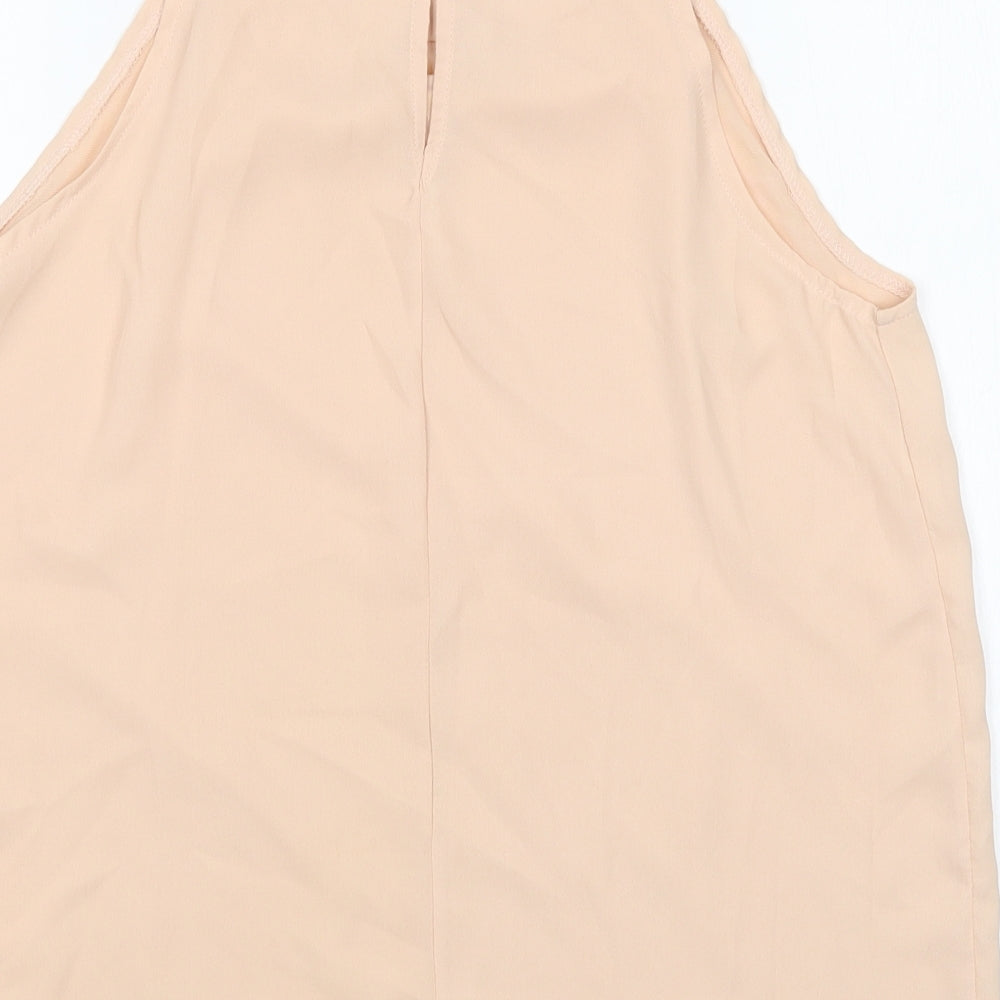 New Look Womens Beige  Polyester Basic Blouse Size 10 Round Neck