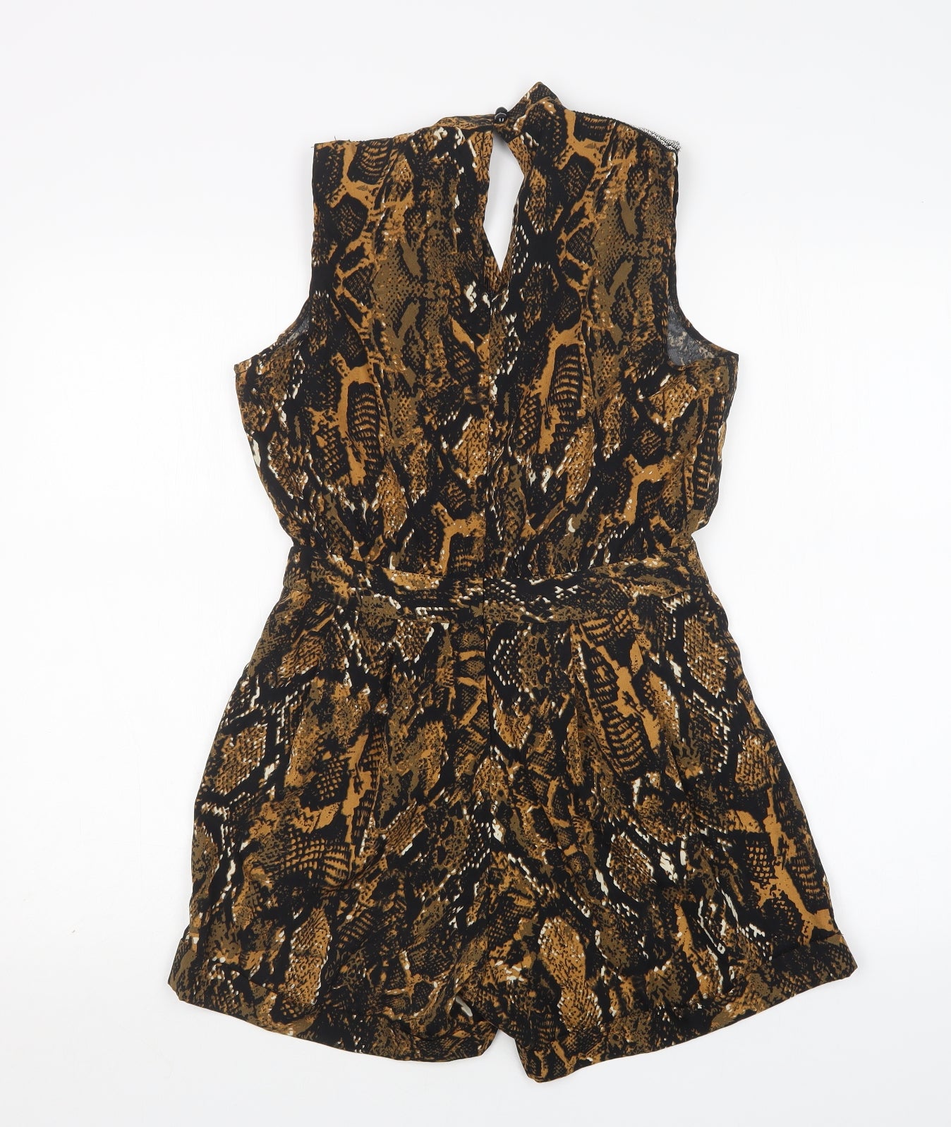 Boohoo Womens Multicoloured Animal Print Polyester Playsuit One-Piece Size 10 L4 in