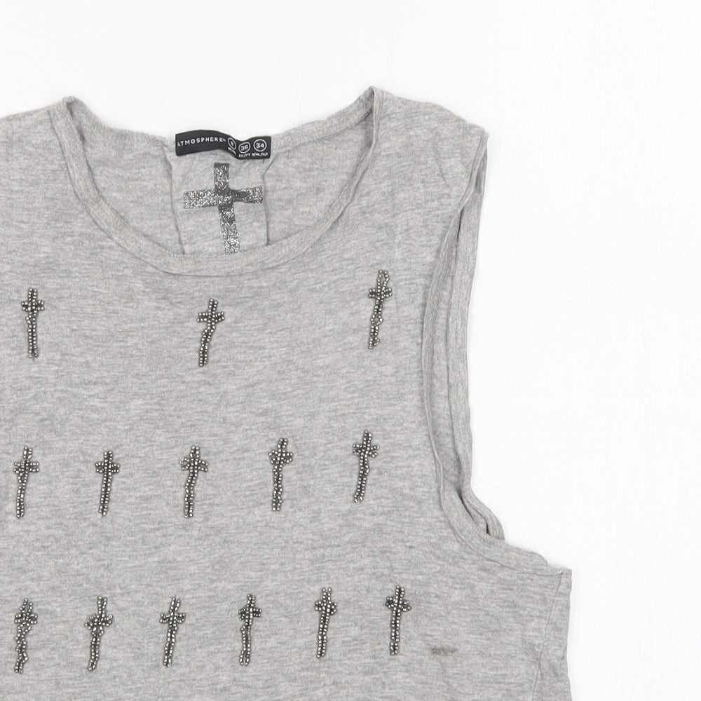 Atmosphere Womens Grey   Basic Tank Size 8 Round Neck
