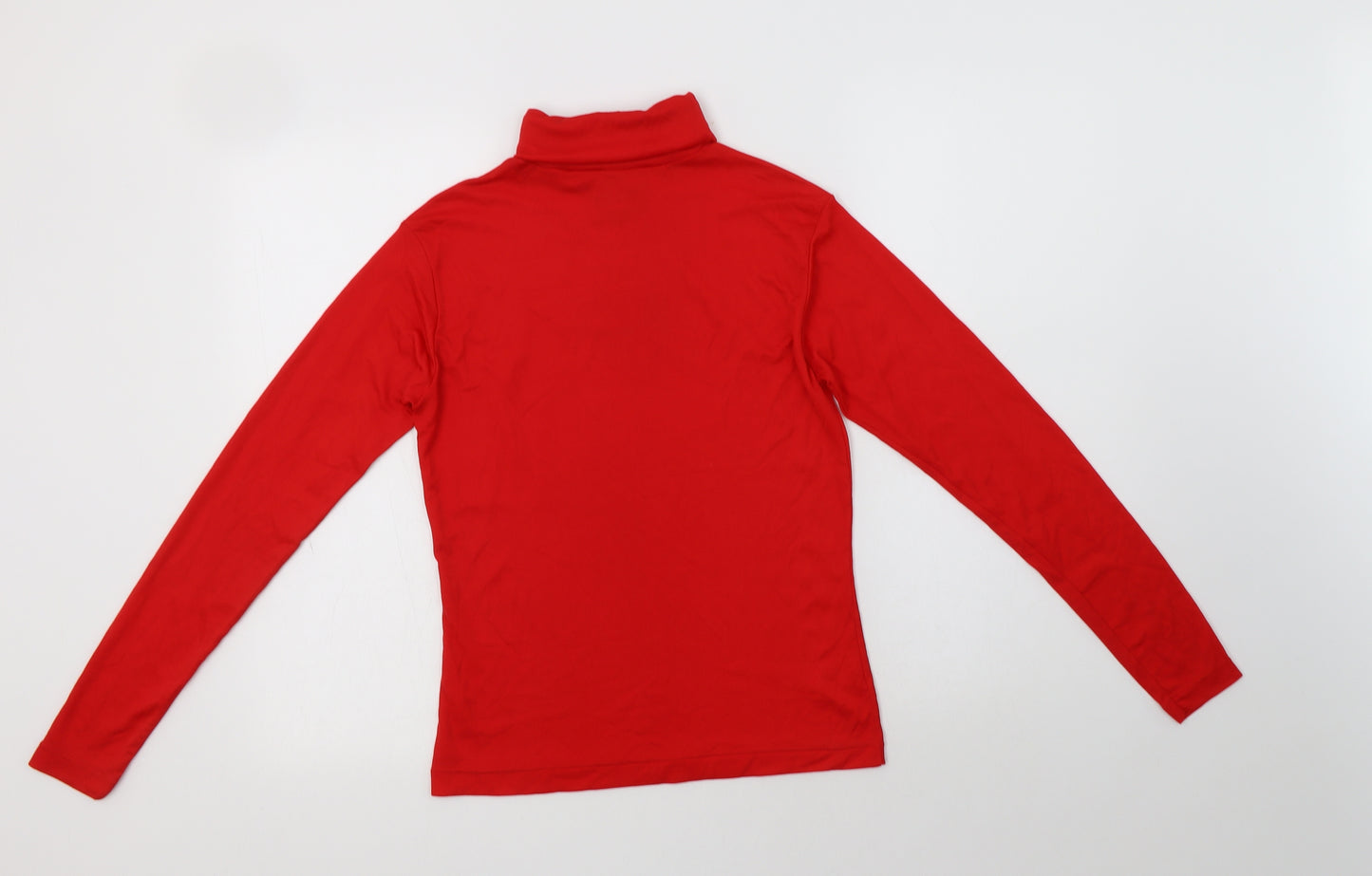 Creations Womens Red  Nylon Basic T-Shirt Size 8 Roll Neck