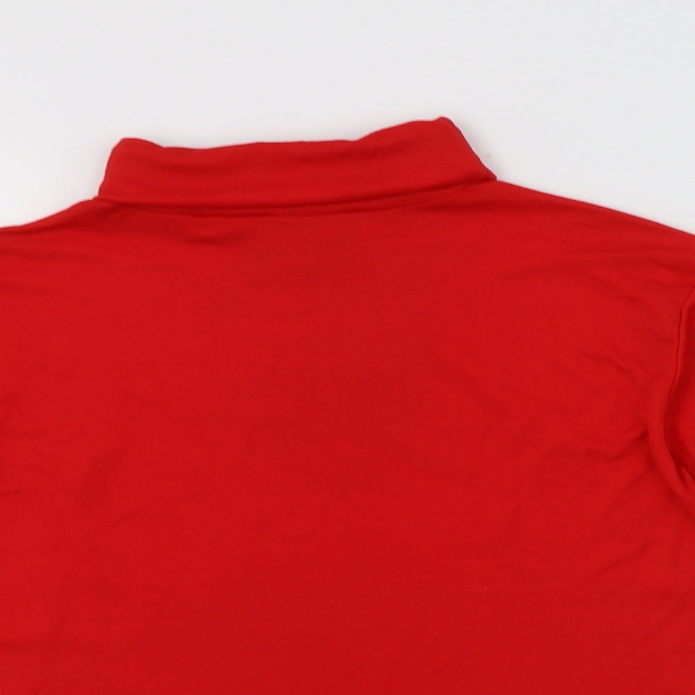 Creations Womens Red  Nylon Basic T-Shirt Size 8 Roll Neck