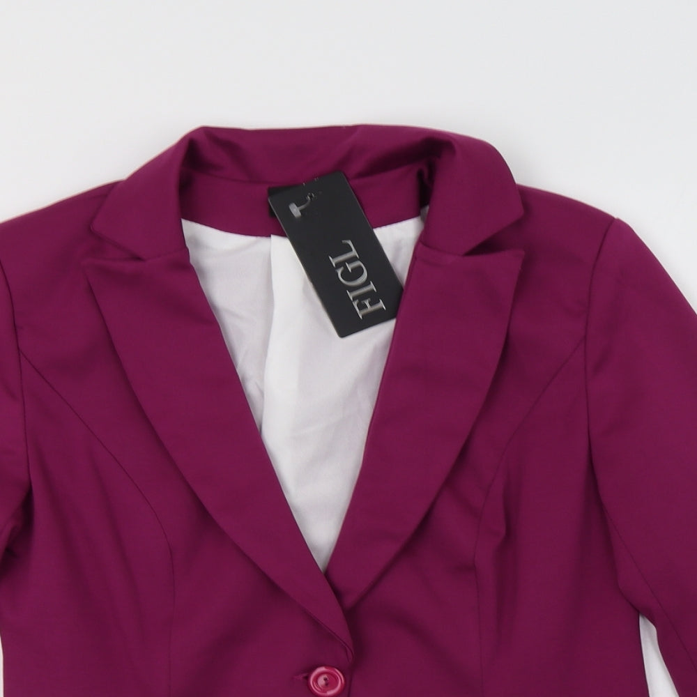 FIGL Womens Purple   Jacket Blazer Size M  Button