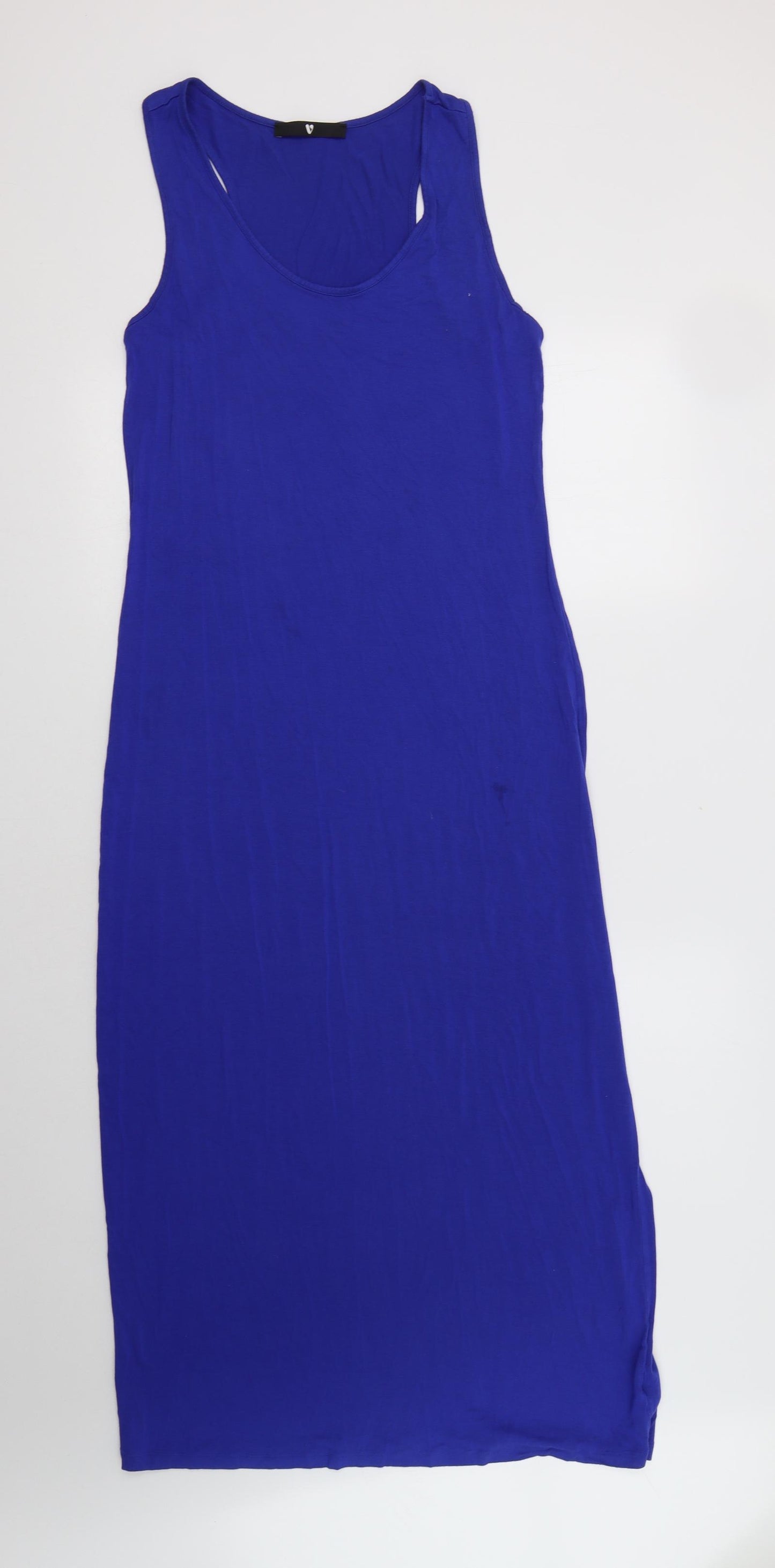 Very Womens Blue  Viscose Maxi  Size 12  Scoop Neck