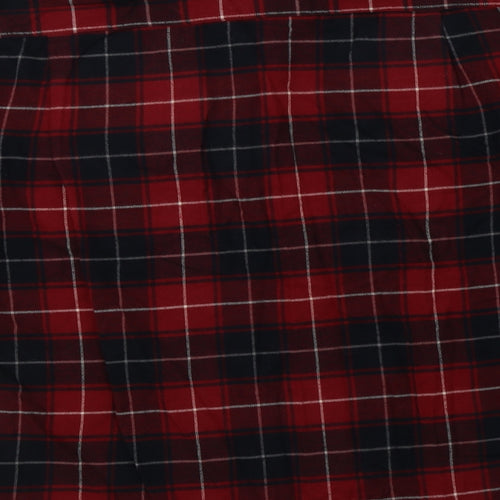 Uniqlo Womens Red Check Cotton Basic Button-Up Size L Collared