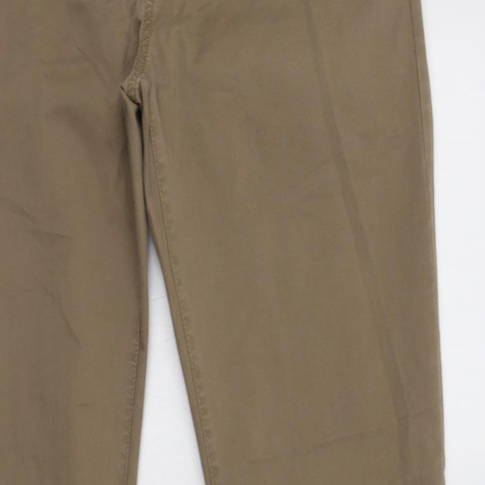 JACK & JONES Mens Beige  Cotton Chino Trousers Size 34 L36 in Regular Button