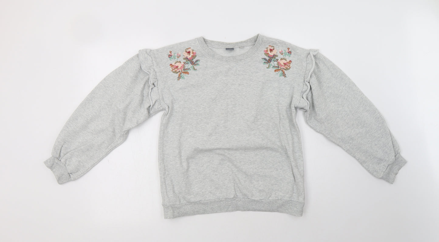 NEXT Girls Grey  Cotton Pullover Sweatshirt Size 12 Years