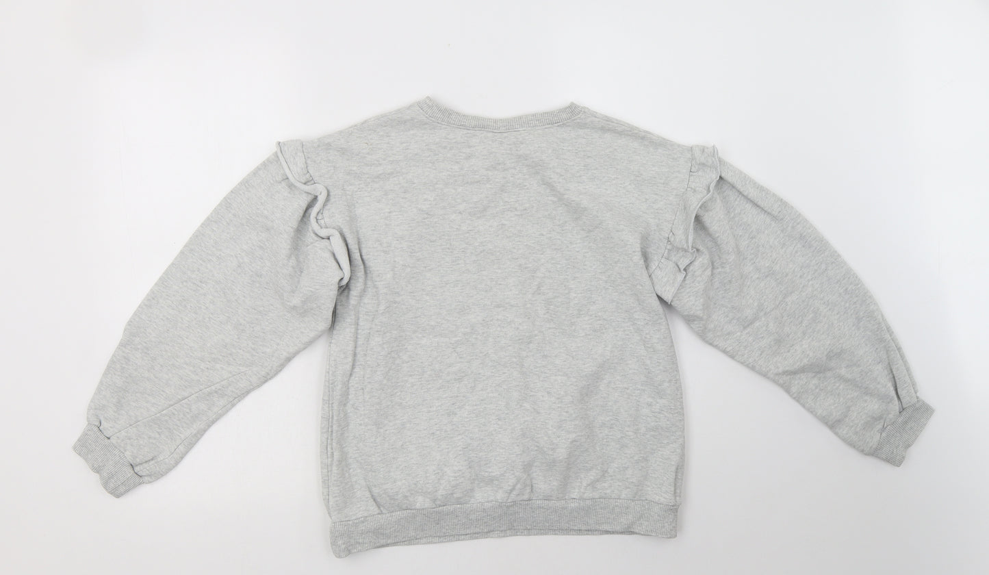 NEXT Girls Grey  Cotton Pullover Sweatshirt Size 12 Years