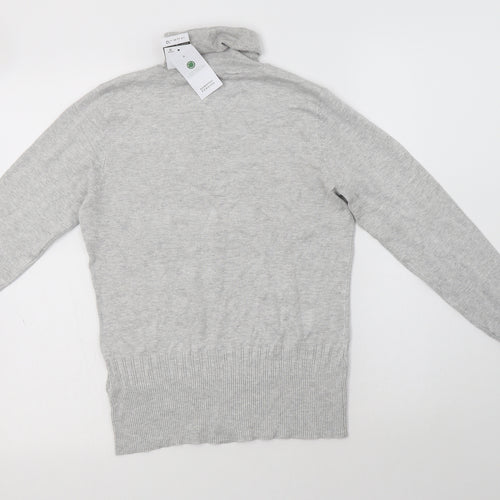 Dorothy Perkins Womens Grey Roll Neck  Viscose Pullover Jumper Size 12