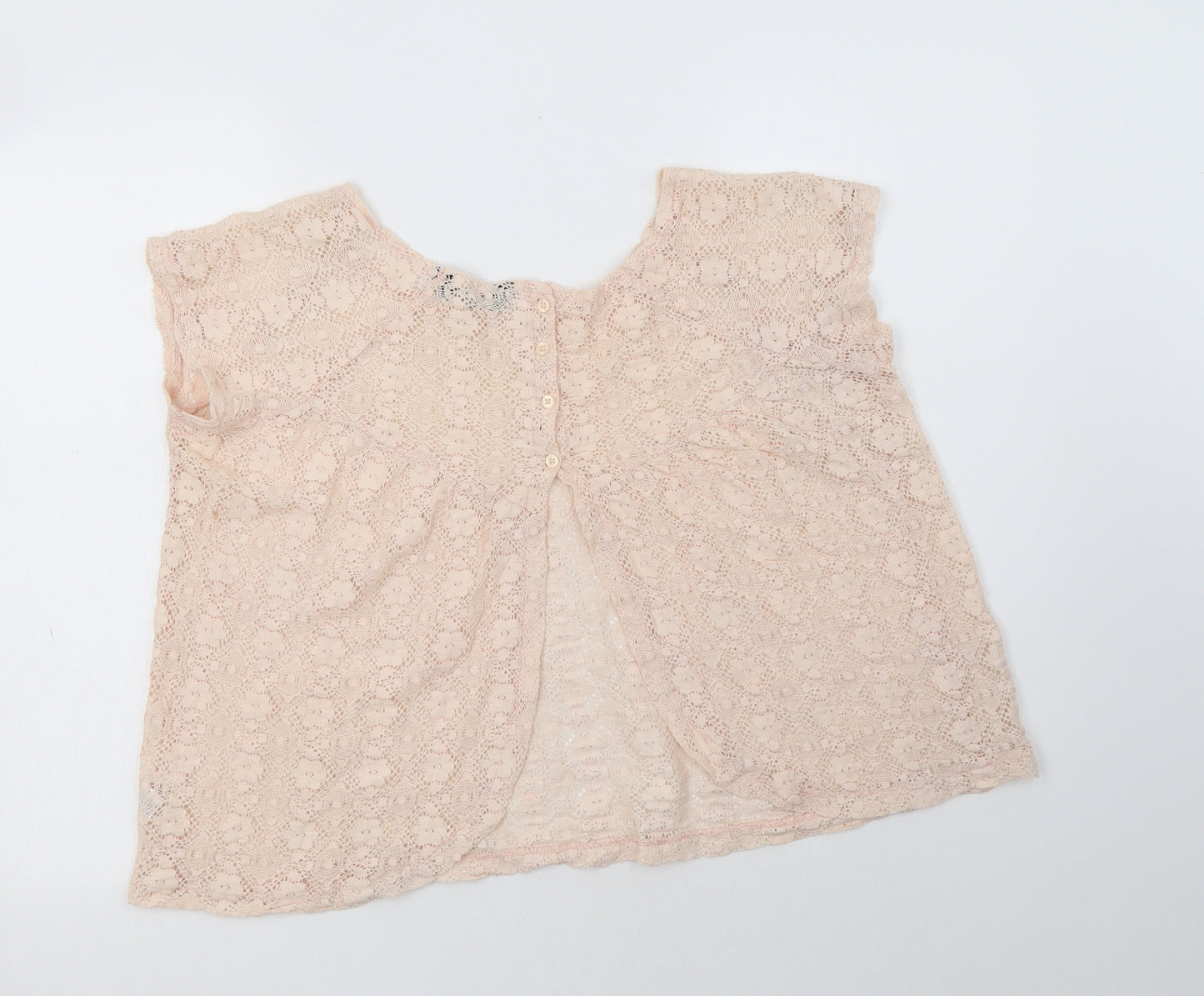 Dorothy Perkins Womens Pink Floral Cotton Basic Blouse Size 16 Round Neck
