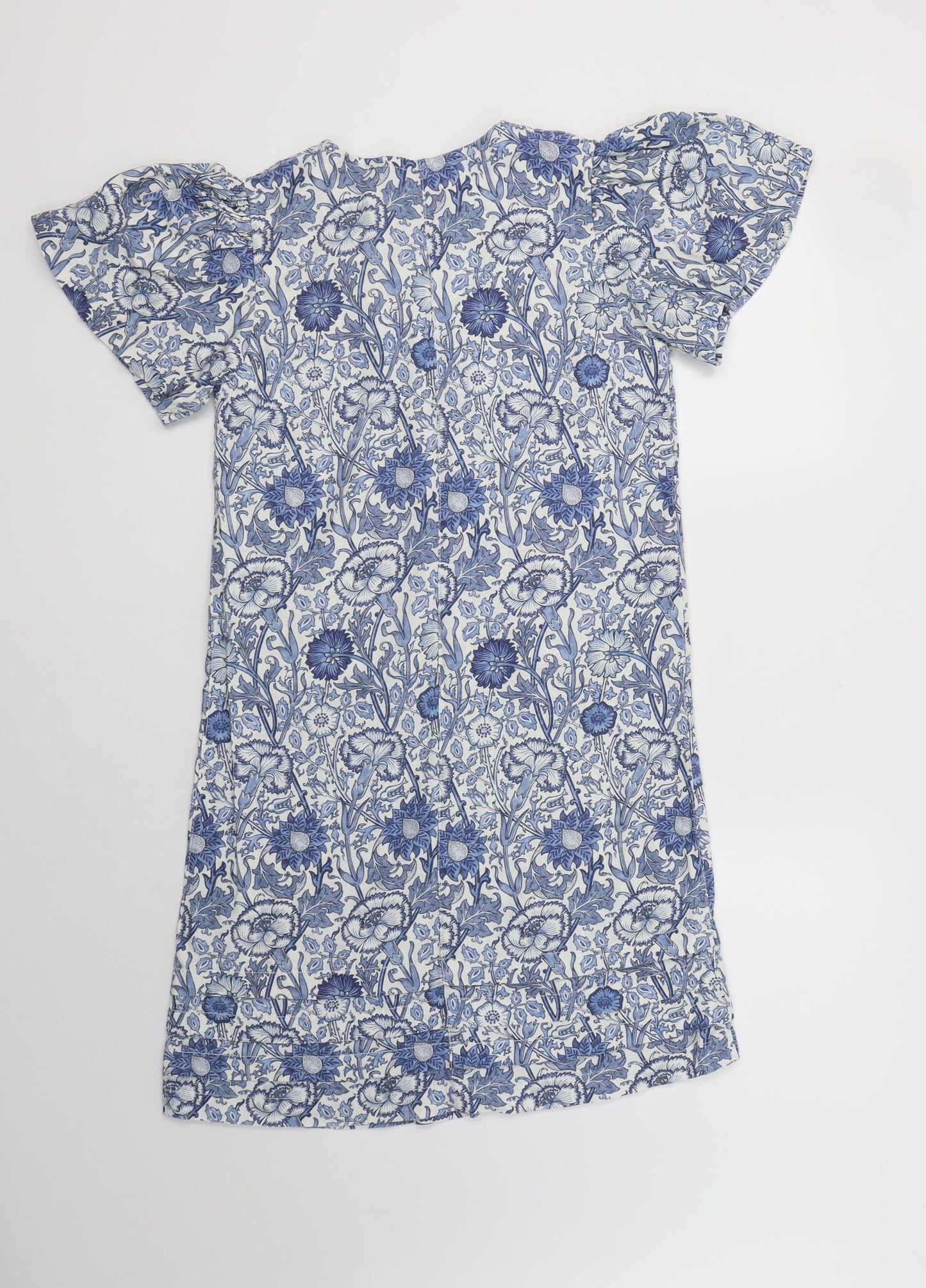 NEXT Womens Blue Floral Viscose Shift  Size 6  V-Neck