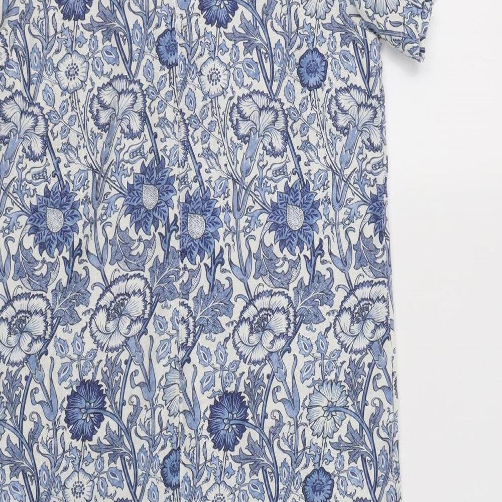 NEXT Womens Blue Floral Viscose Shift  Size 6  V-Neck