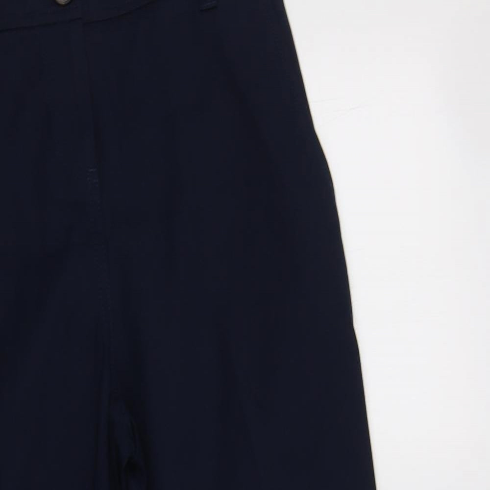 NEXT Womens Blue  Cotton Cropped Trousers Size 8 L22 in Regular Button