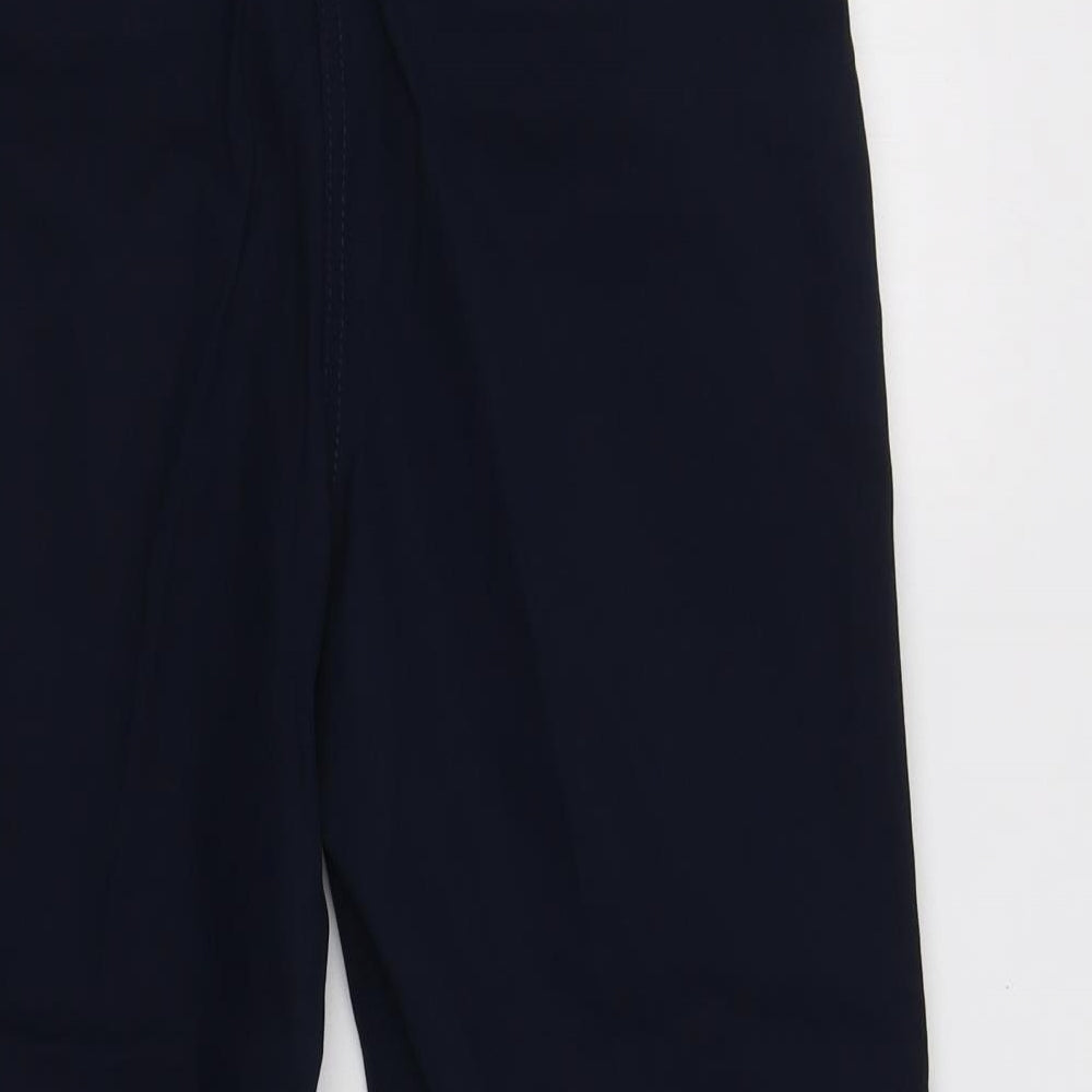 NEXT Womens Blue  Cotton Cropped Trousers Size 8 L22 in Regular Button