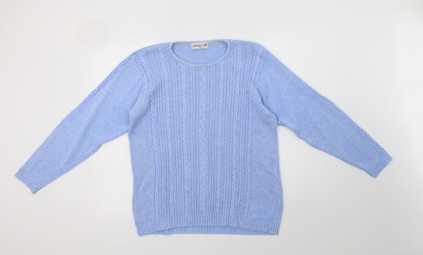 Jumper Womens Blue Crew Neck  Cotton Pullover Jumper Size M