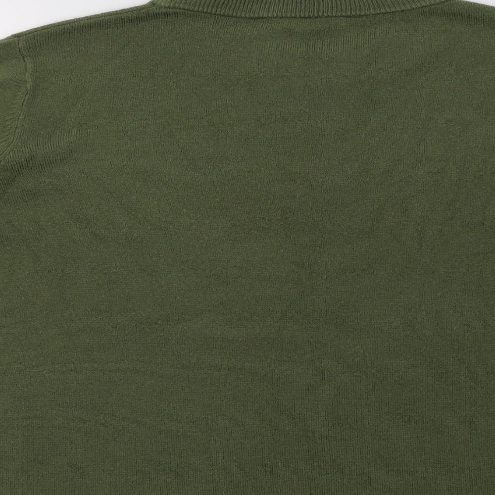 Bonmarché Womens Green Mock Neck  Acrylic Pullover Jumper Size 14